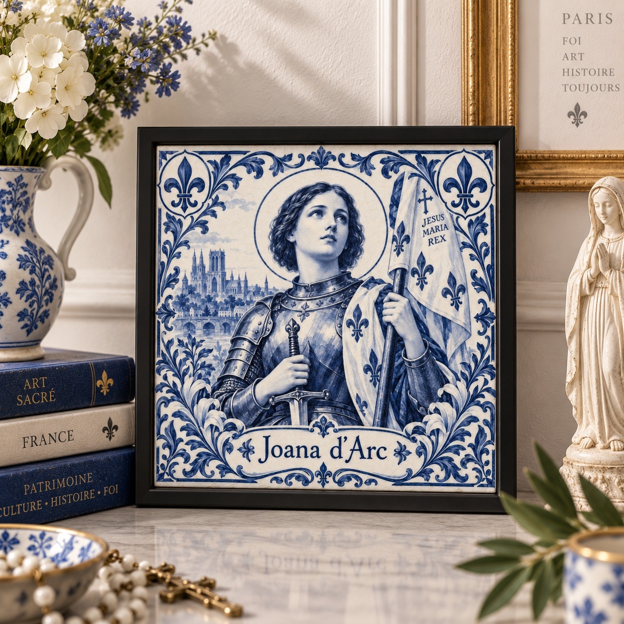 Quadro Santa Joana Darc - 33x33 Cm