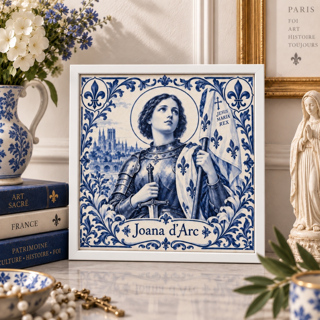 Quadro Santa Joana Darc - 33x33 Cm
