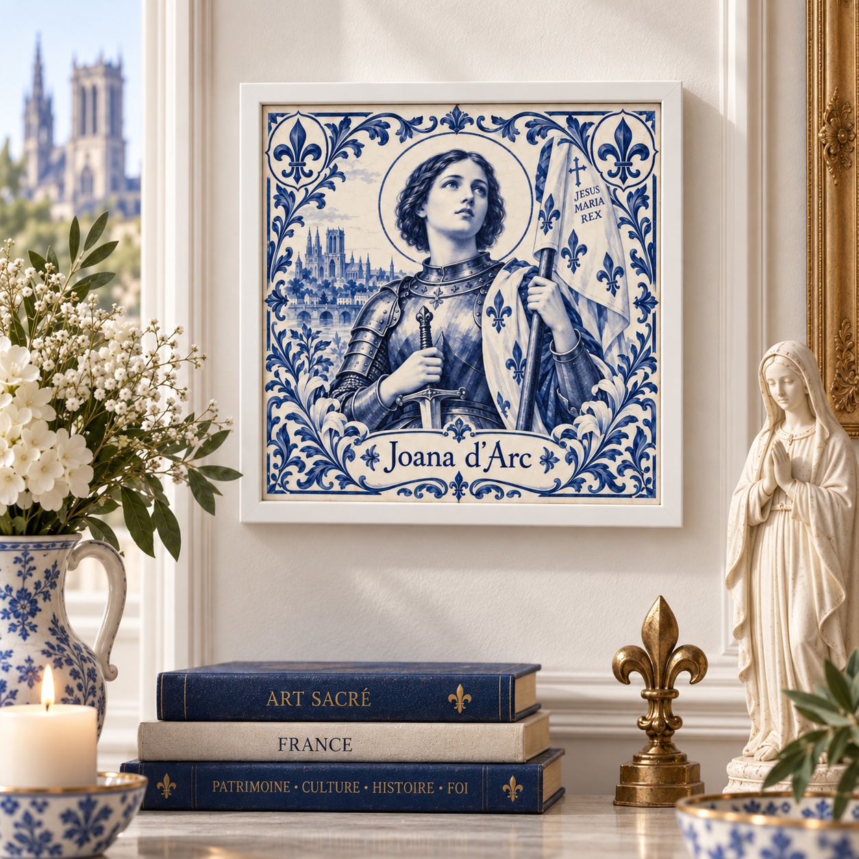 Quadro Santa Joana Darc - 33x33 Cm