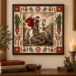 Quadro São Jorge Vintage Patuás - 33x33 Cm