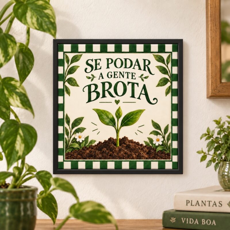Quadro Se Podar a Gente Brota - 33x33 Cm