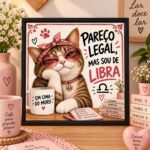 Quadro Signo Libra Gatinho - 33x33 Cm