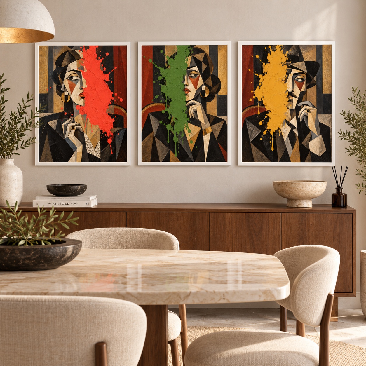 Kit 3 Quadros Arte Moderna Estilo Picasso