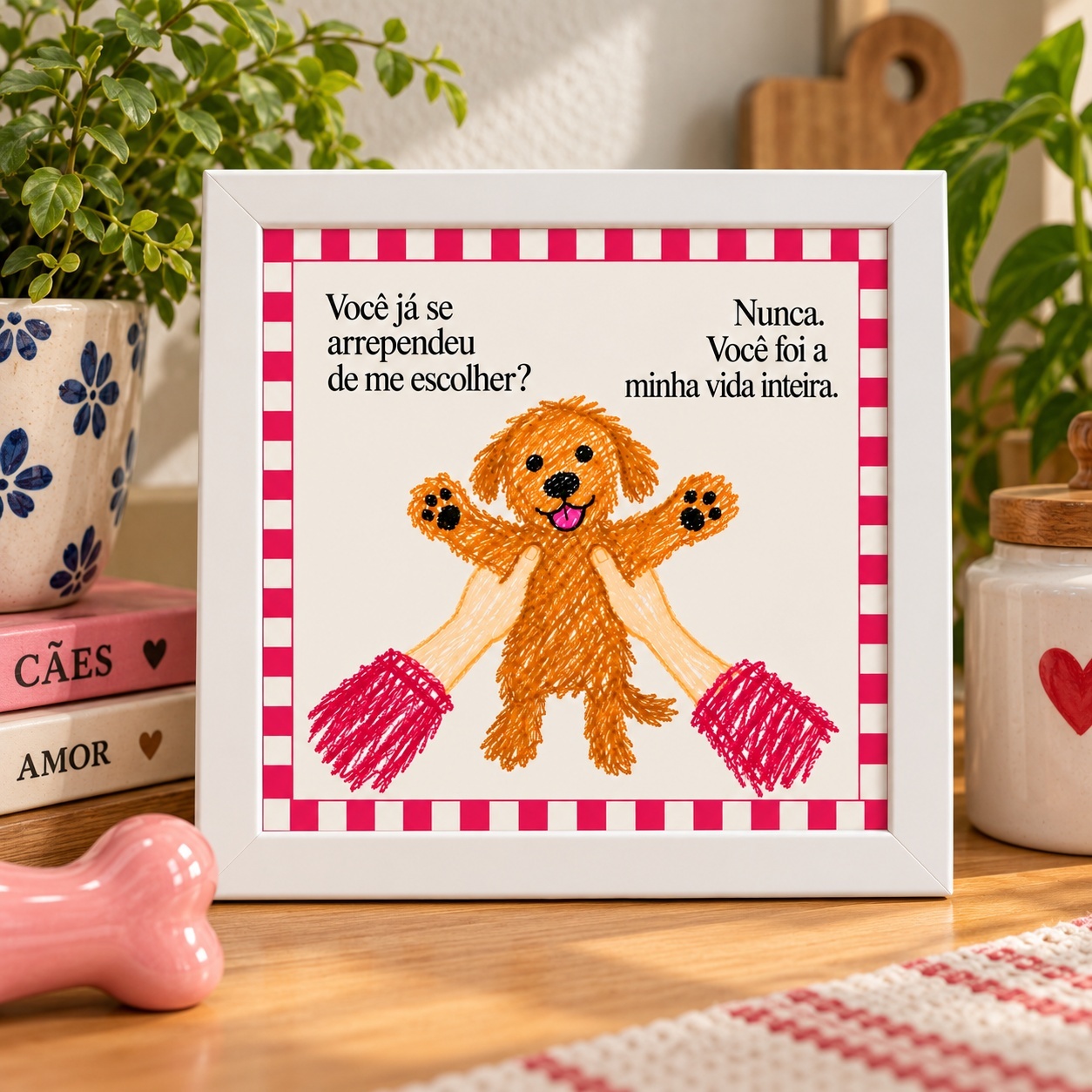 Quadro Amor de Quatro Patas - 33x33 Cm