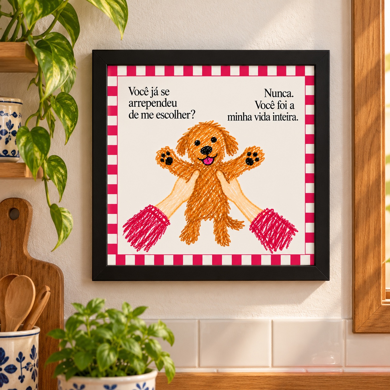 Quadro Amor de Quatro Patas - 33x33 Cm
