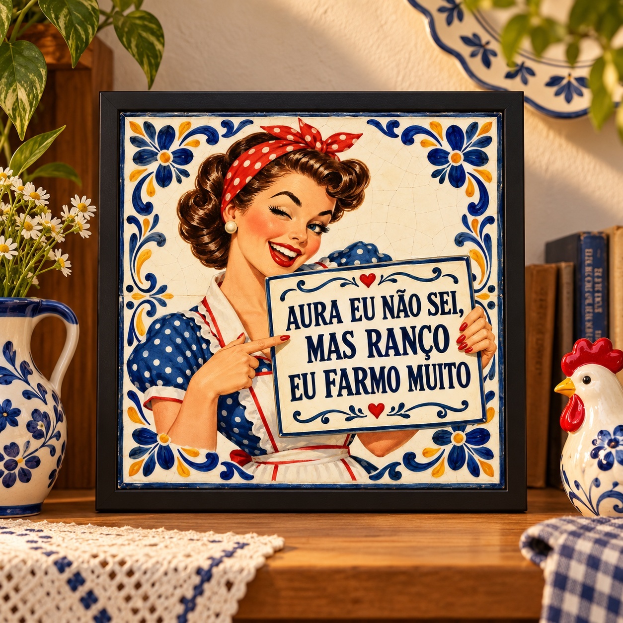Quadro Aura Eu Não Sei Mas Ranço Eu Farmo Muito - 33x33 Cm