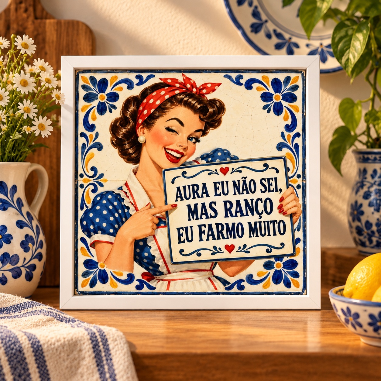Quadro Aura Eu Não Sei Mas Ranço Eu Farmo Muito - 33x33 Cm