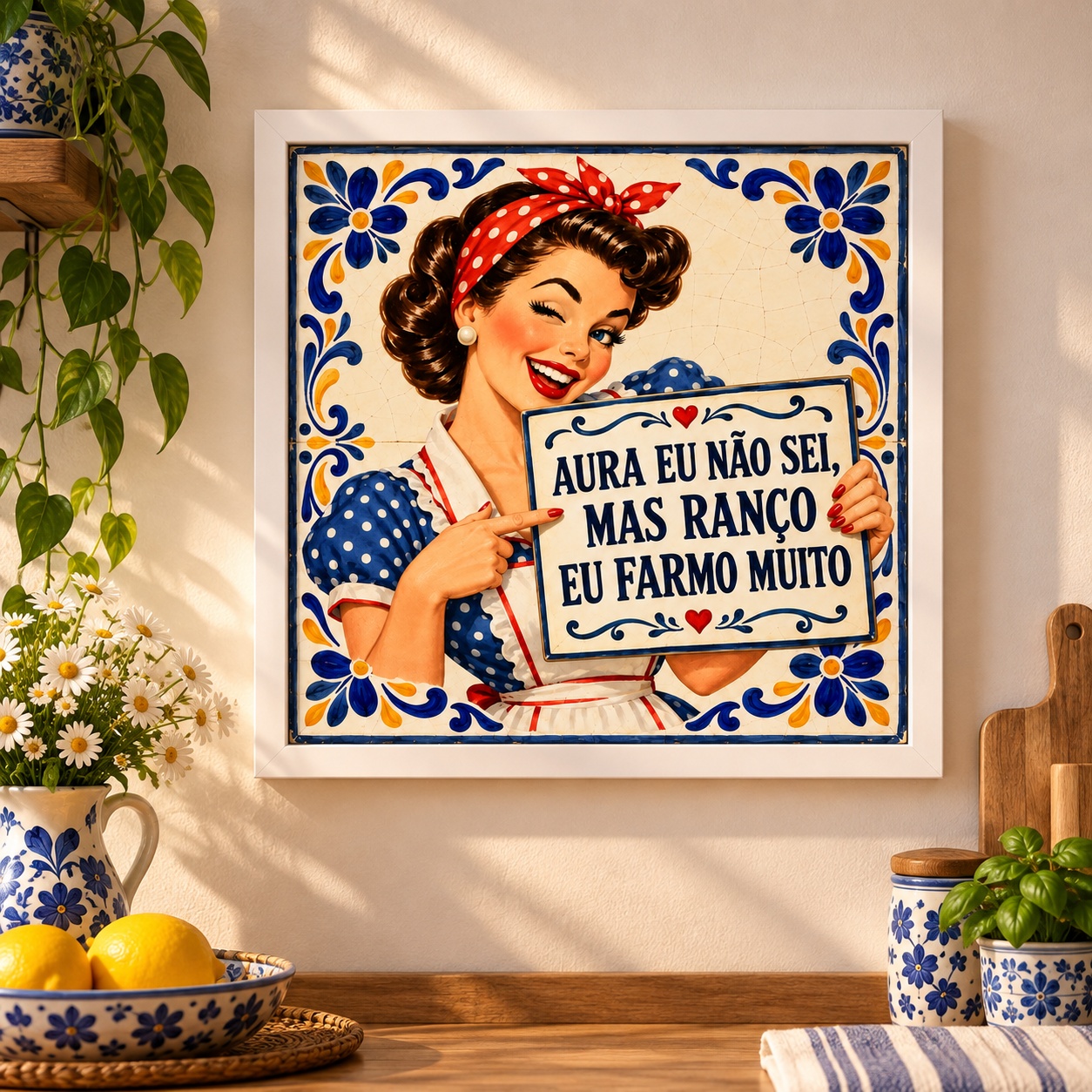 Quadro Aura Eu Não Sei Mas Ranço Eu Farmo Muito - 33x33 Cm