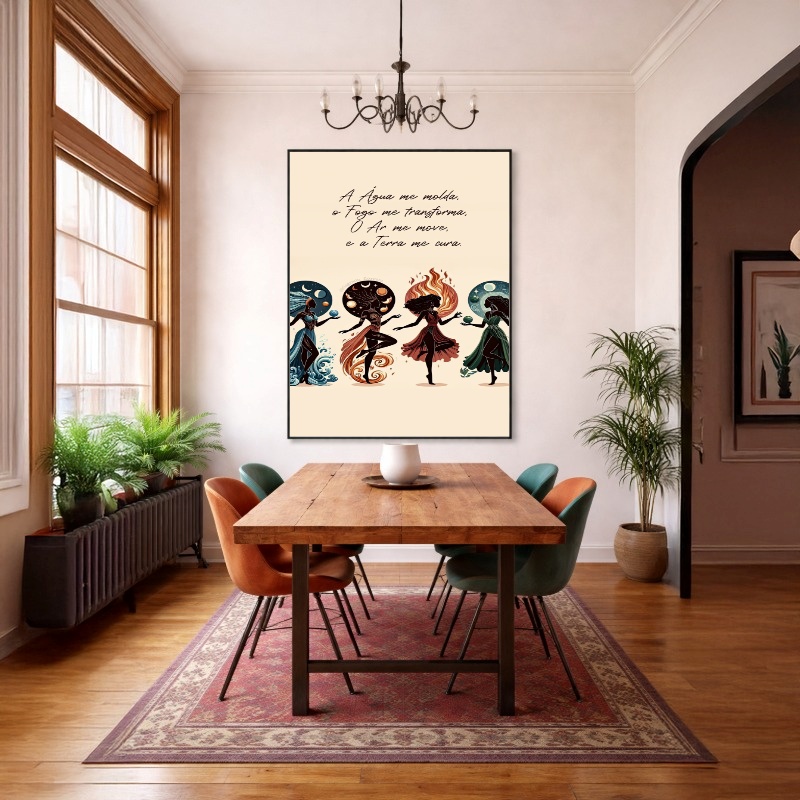 Quadro Canvas 4 Elementos Desenho