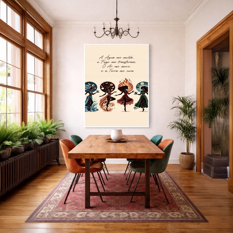 Quadro Canvas 4 Elementos Desenho