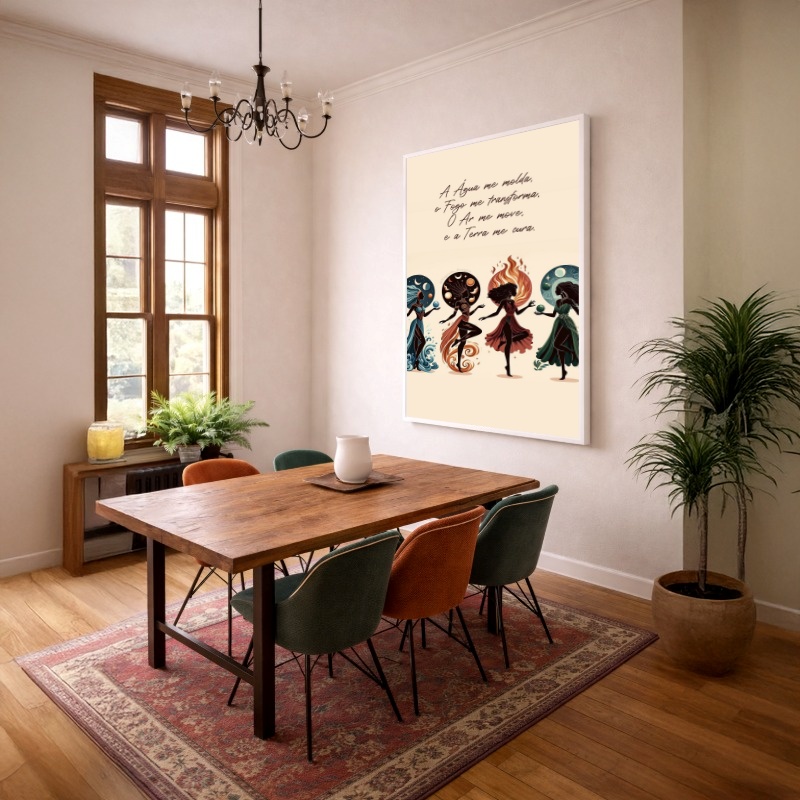 Quadro Canvas 4 Elementos Desenho