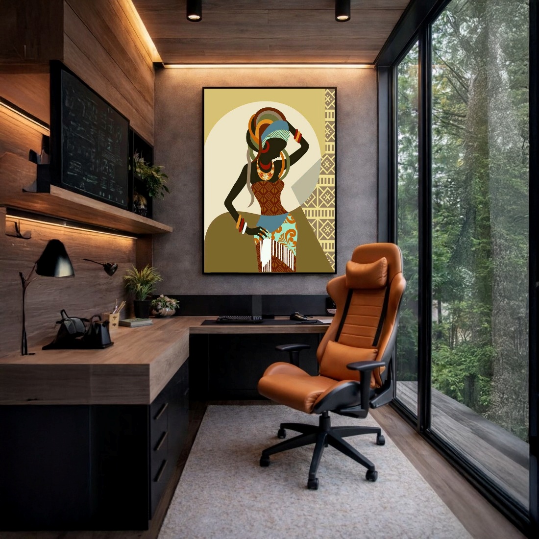 Quadro Canvas Africana Estilizado Étnico