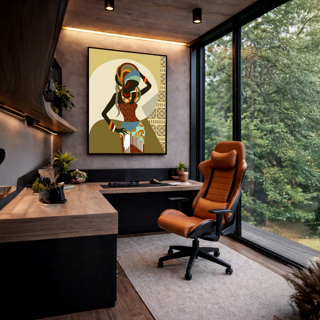 Quadro Canvas Africana Estilizado Étnico