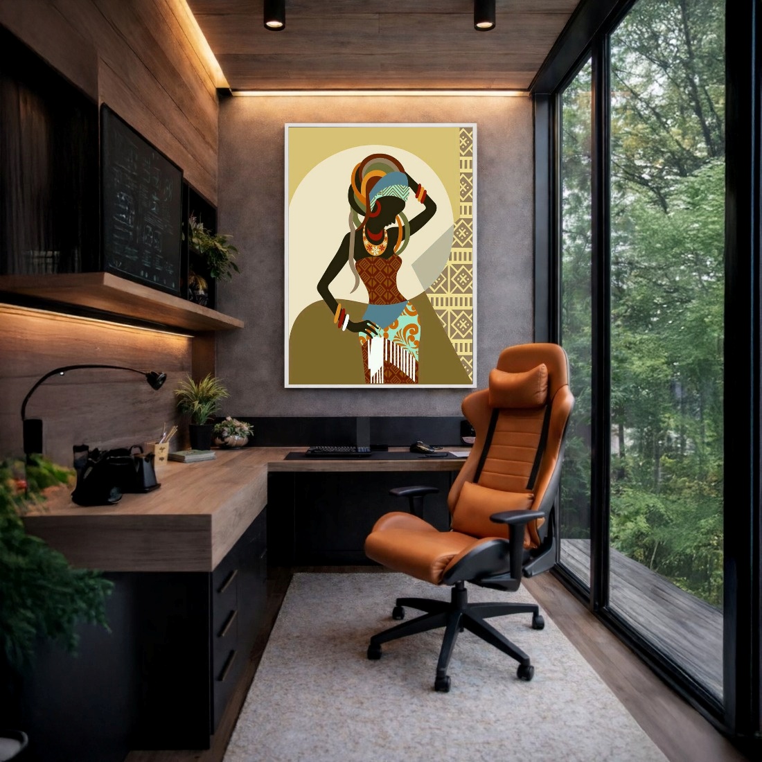Quadro Canvas Africana Estilizado Étnico
