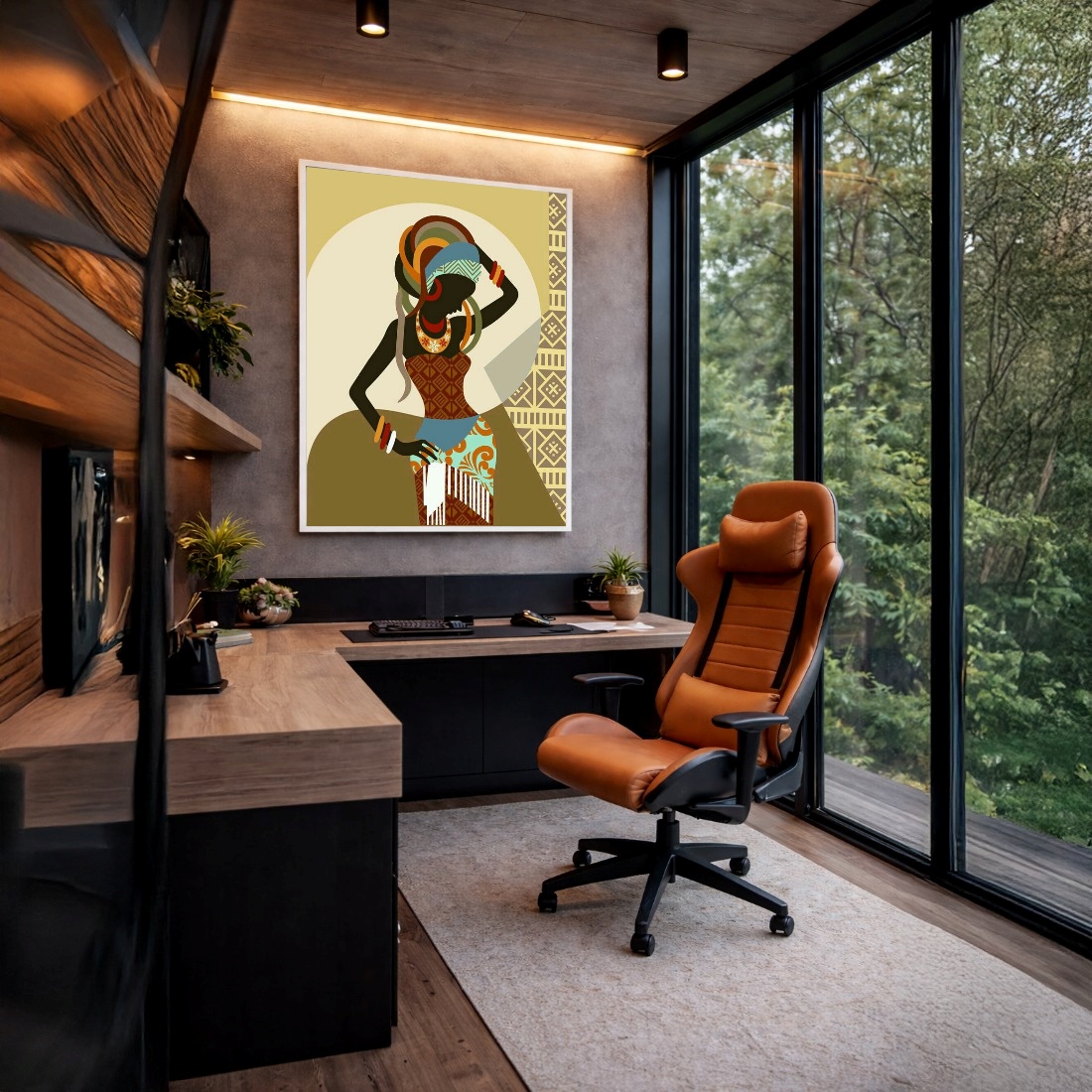 Quadro Canvas Africana Estilizado Étnico