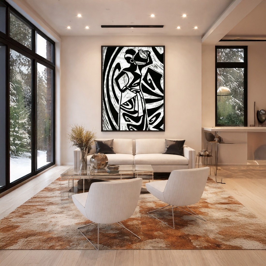 Quadro Canvas Afro Étnico Geométrico
