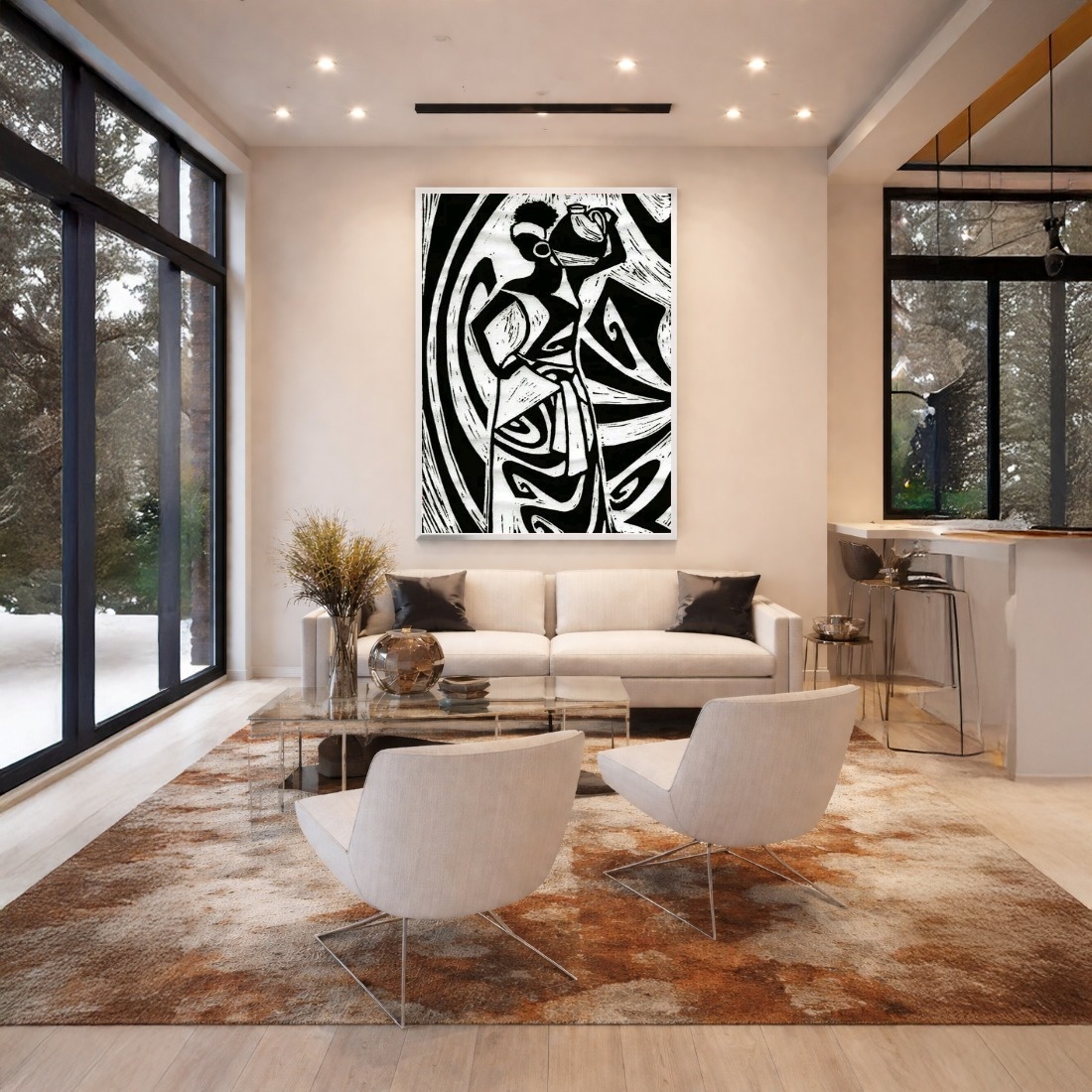 Quadro Canvas Afro Étnico Geométrico