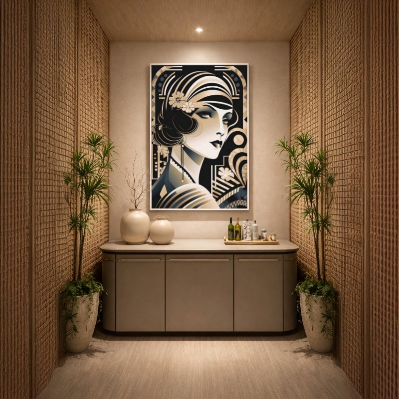Quadro Canvas Art Déco Mulher Vintage Retrô