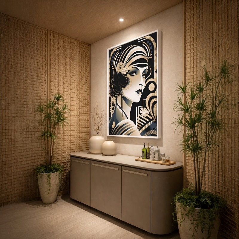 Quadro Canvas Art Déco Mulher Vintage Retrô