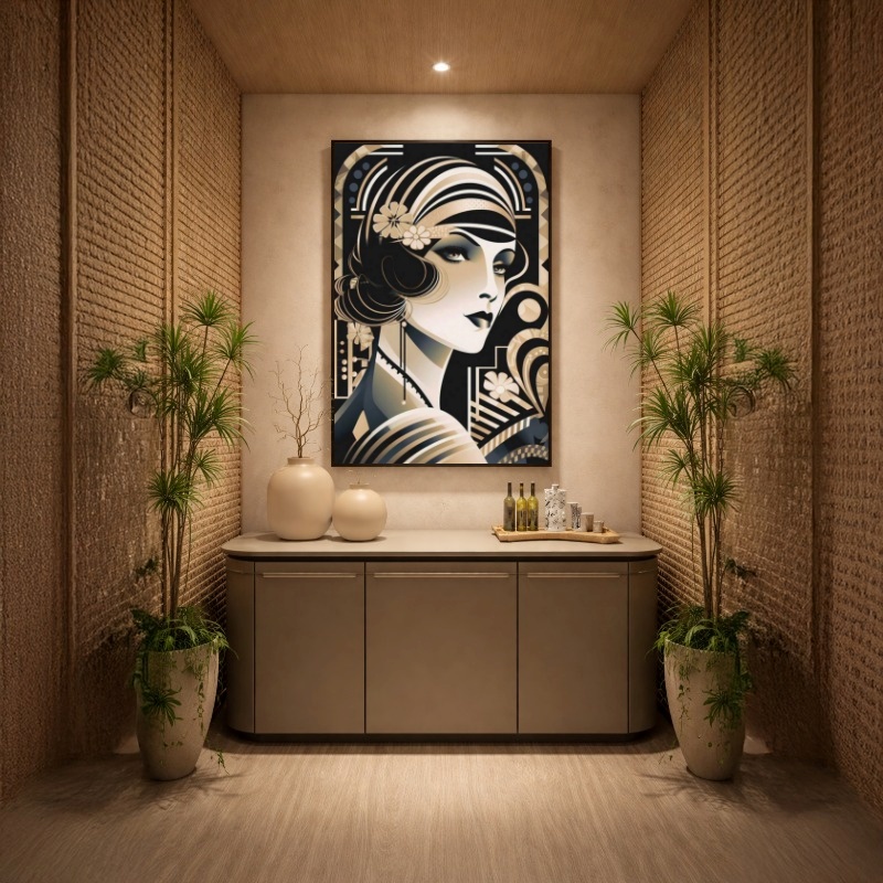 Quadro Canvas Art Déco Mulher Vintage Retrô