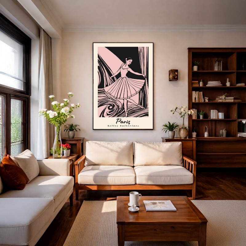 Quadro Canvas Bailarina Ilustração Paris