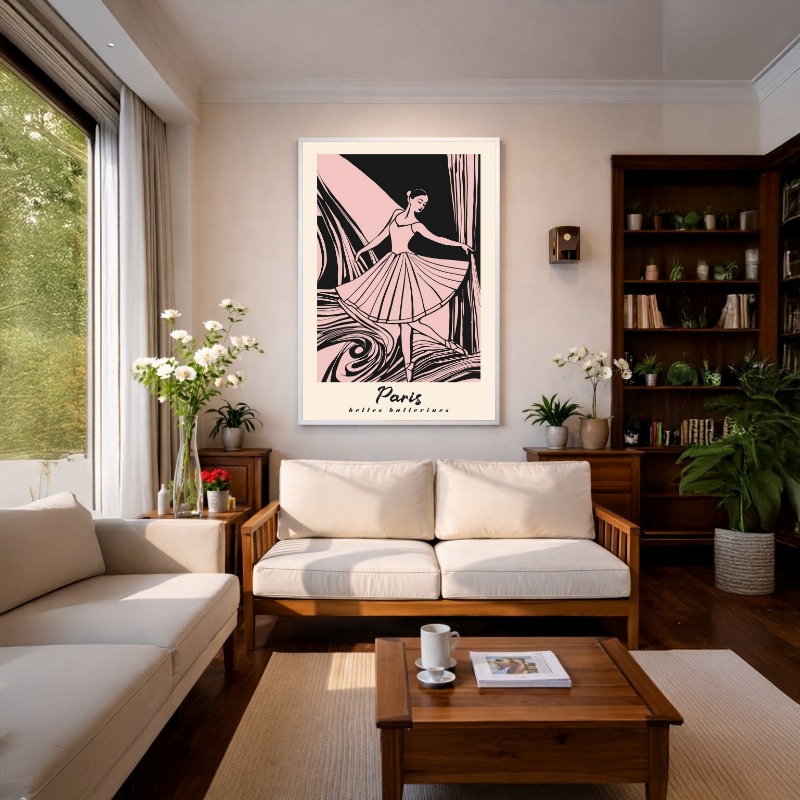 Quadro Canvas Bailarina Ilustração Paris