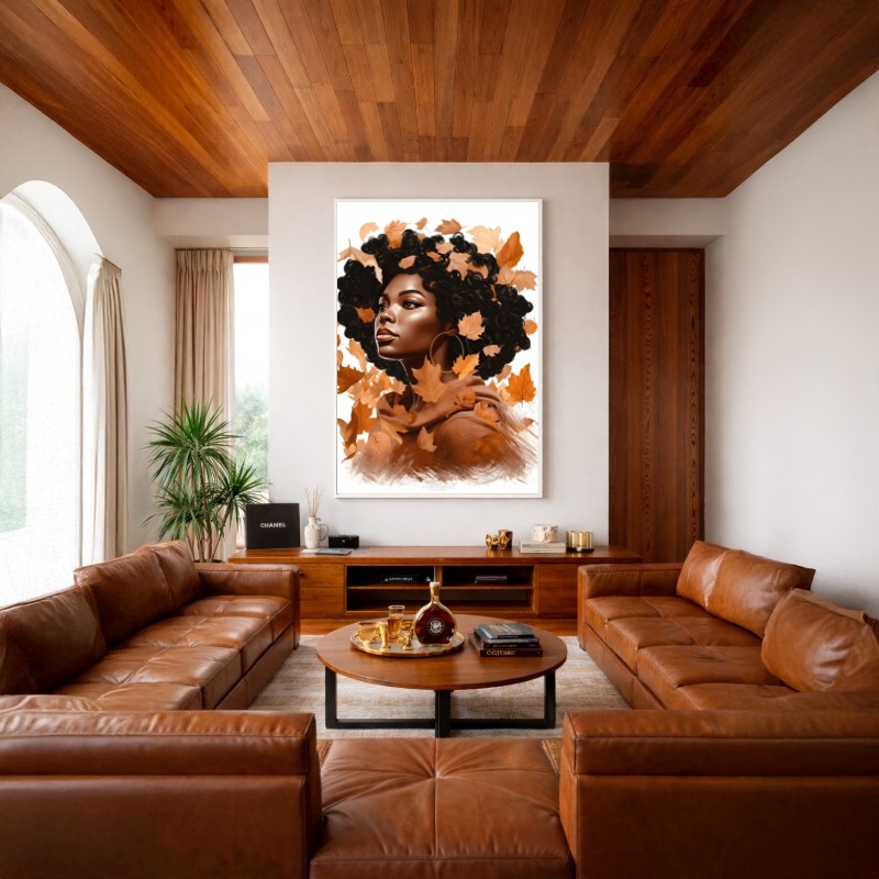 Quadro Canvas Beleza da Mulher Preta Outono