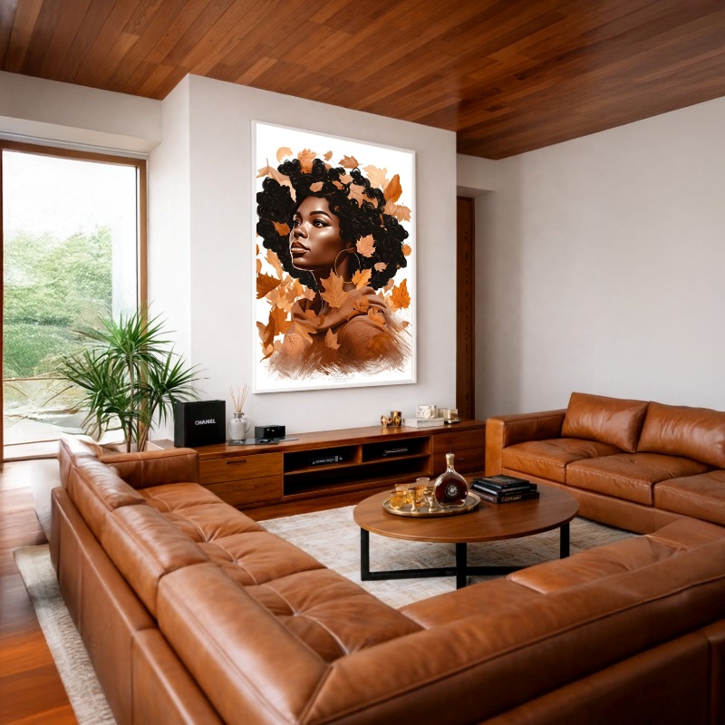 Quadro Canvas Beleza da Mulher Preta Outono