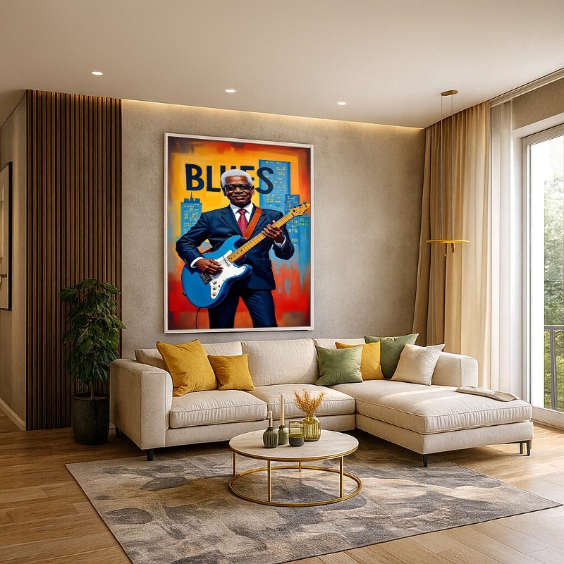 Quadro Canvas Cantor de Blue Ilustração