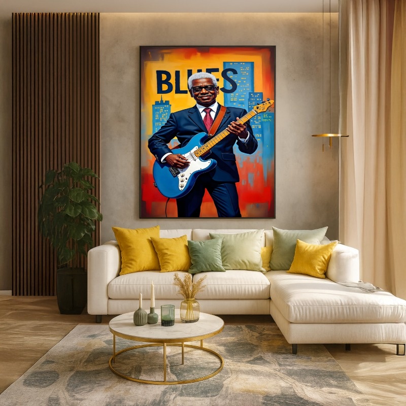 Quadro Canvas Cantor de Blue Ilustração