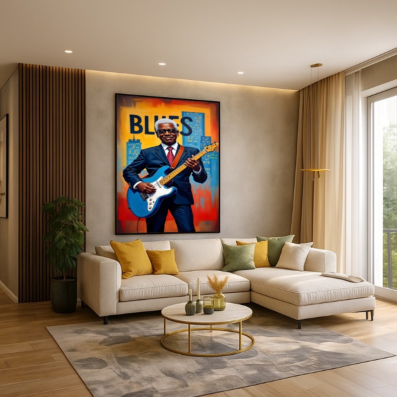 Quadro Canvas Cantor de Blue Ilustração