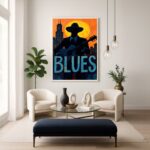 Quadro Canvas Cantor de Blues Desenho