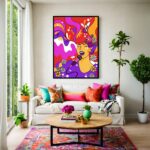 Quadro Canvas Cantora Colorido Music Desenho