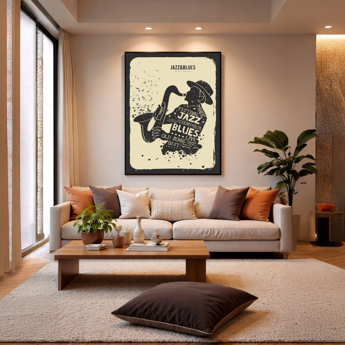 Quadro Canvas Cartaz Cantor Jazz Blues