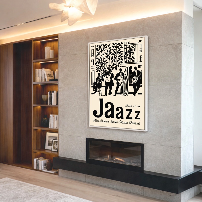 Quadro Canvas Cartaz Festival Jazz Desenho