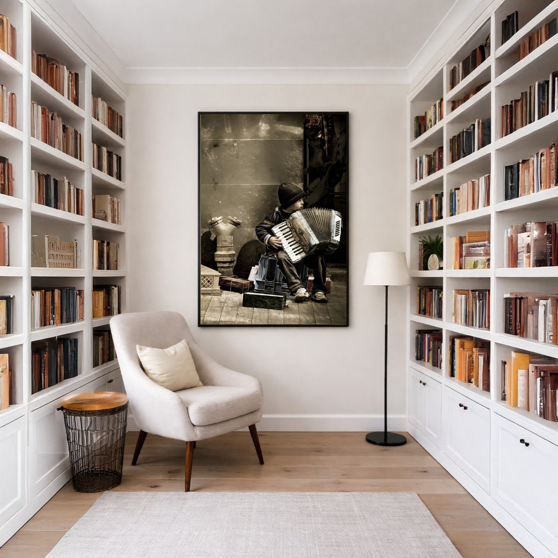 Quadro Canvas Criança Músico Sanfona