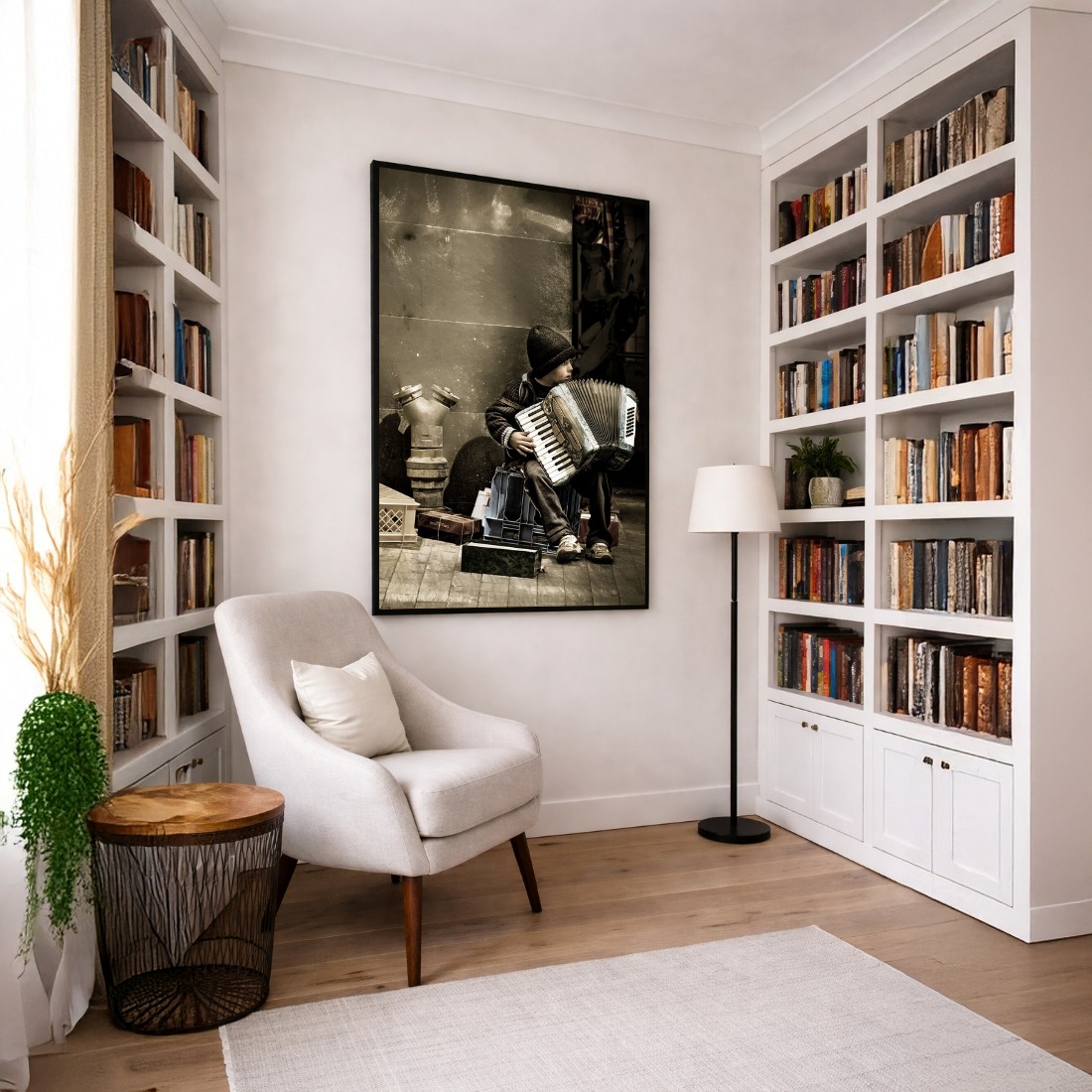 Quadro Canvas Criança Músico Sanfona