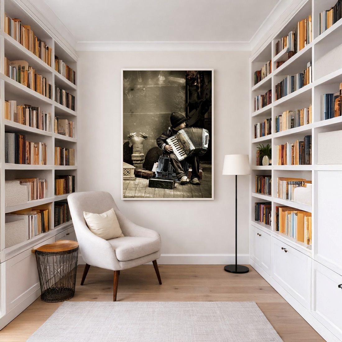 Quadro Canvas Criança Músico Sanfona