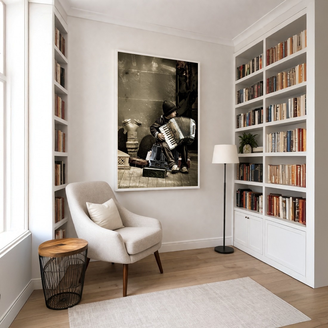 Quadro Canvas Criança Músico Sanfona