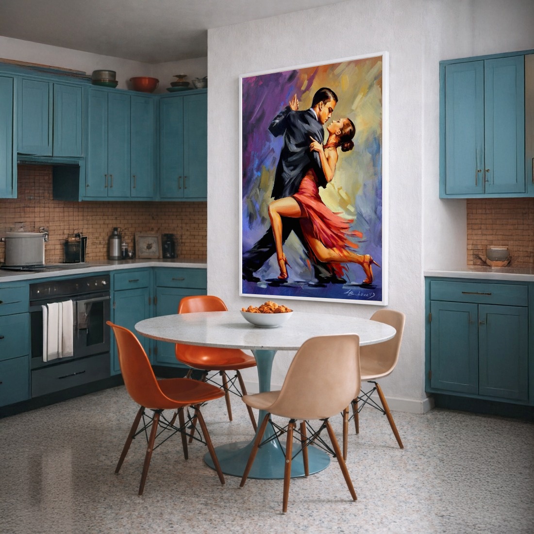 Quadro Canvas Dançarinos Dança Efeito Pintura
