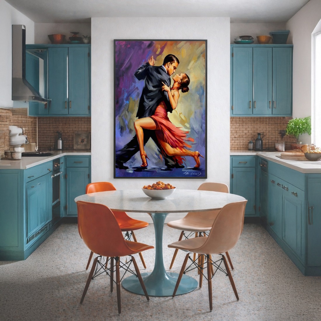 Quadro Canvas Dançarinos Dança Efeito Pintura