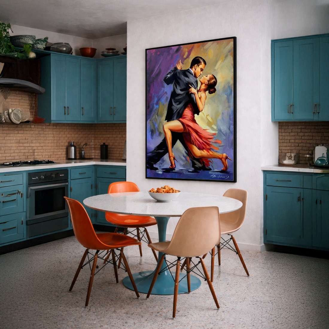 Quadro Canvas Dançarinos Dança Efeito Pintura