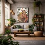 Quadro Canvas Desenho Estampado Onça Mulher