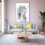 Quadro Canvas Desenho Menina Florida