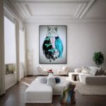 Quadro Canvas Desenho Mulher Lobo Místico