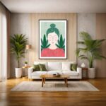 Quadro Canvas Desenho Mulher de Rosa Singelo