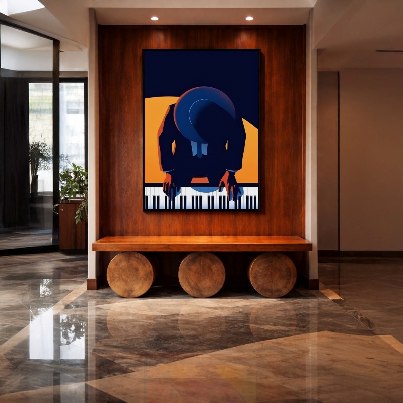 Quadro Canvas Desenho Pianista Música Clássica