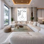 Quadro Canvas Desenho Rosto Metade Rosa