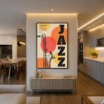 Quadro Canvas Desenho Saxofone Jazz Colorido