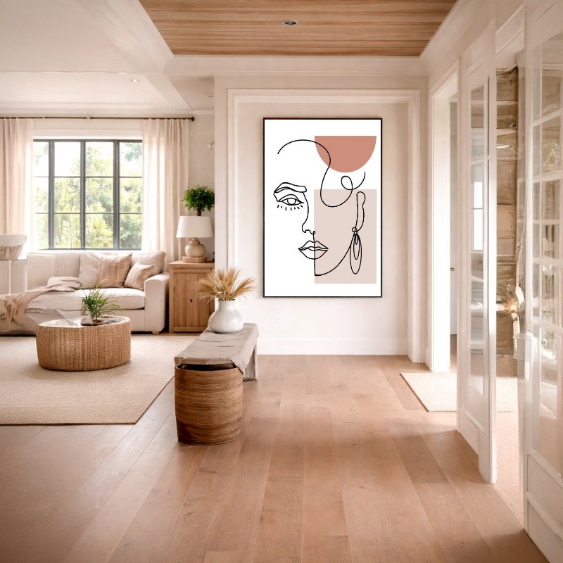 Quadro Canvas Desenho Traços Rosto Feminino